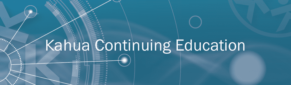 Kahua Continuing Education Webinar
