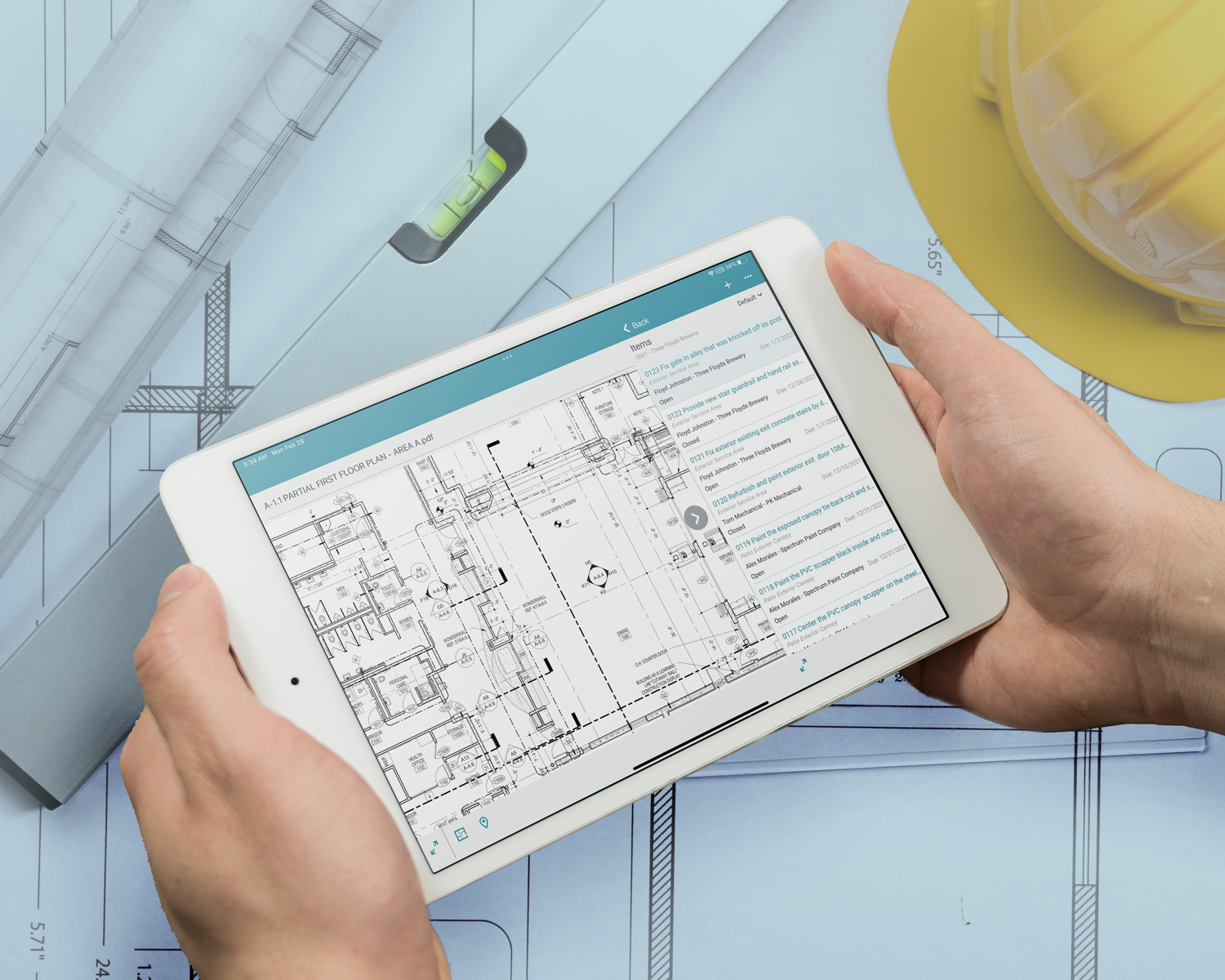 Mobile construction software app